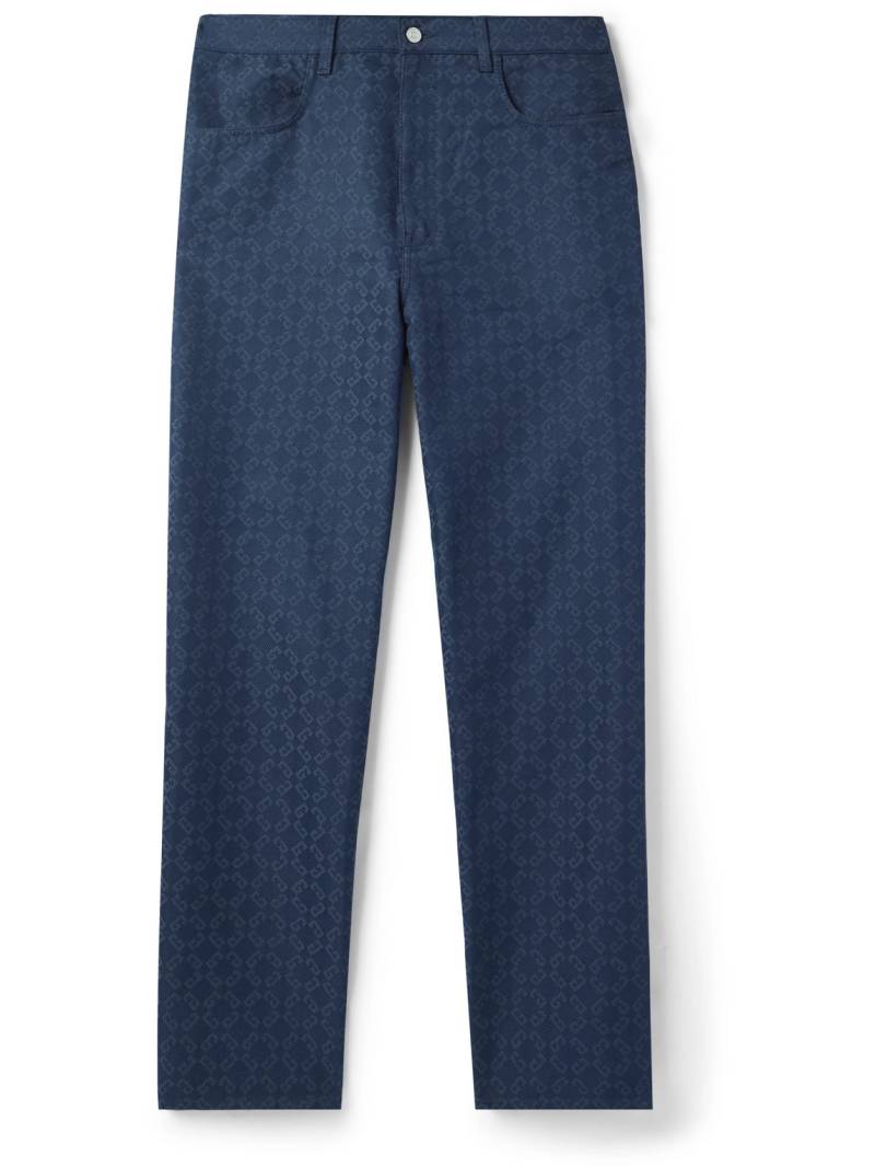 Givenchy - Straight-Leg Logo-Jacquard Cotton-Blend Trousers - Men - Blue - UK/US 30 von Givenchy