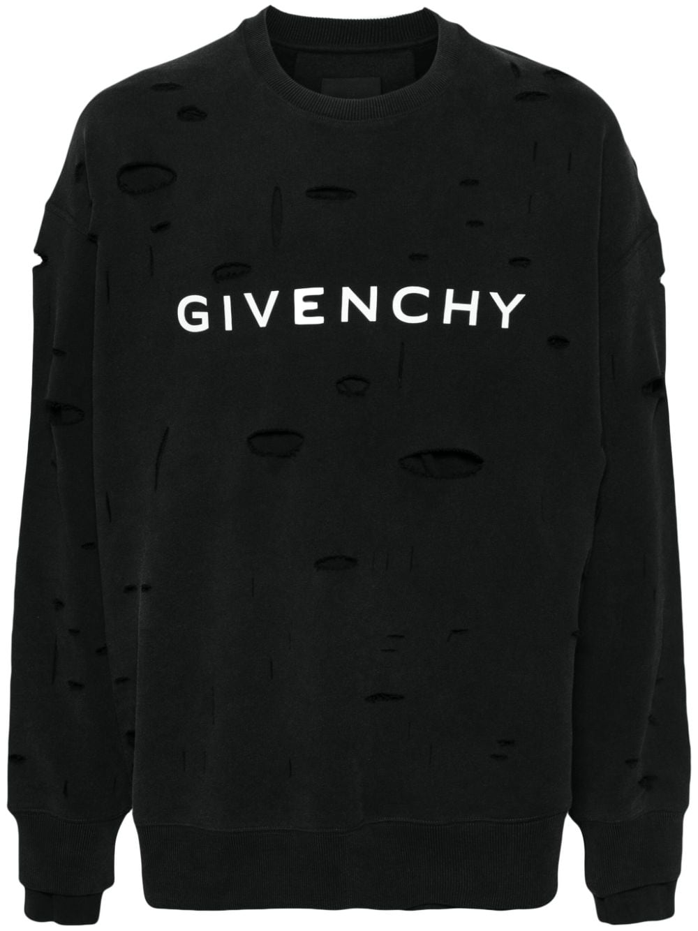 Givenchy Sweatshirt im Distressed-Look mit Logo-Print - Schwarz von Givenchy