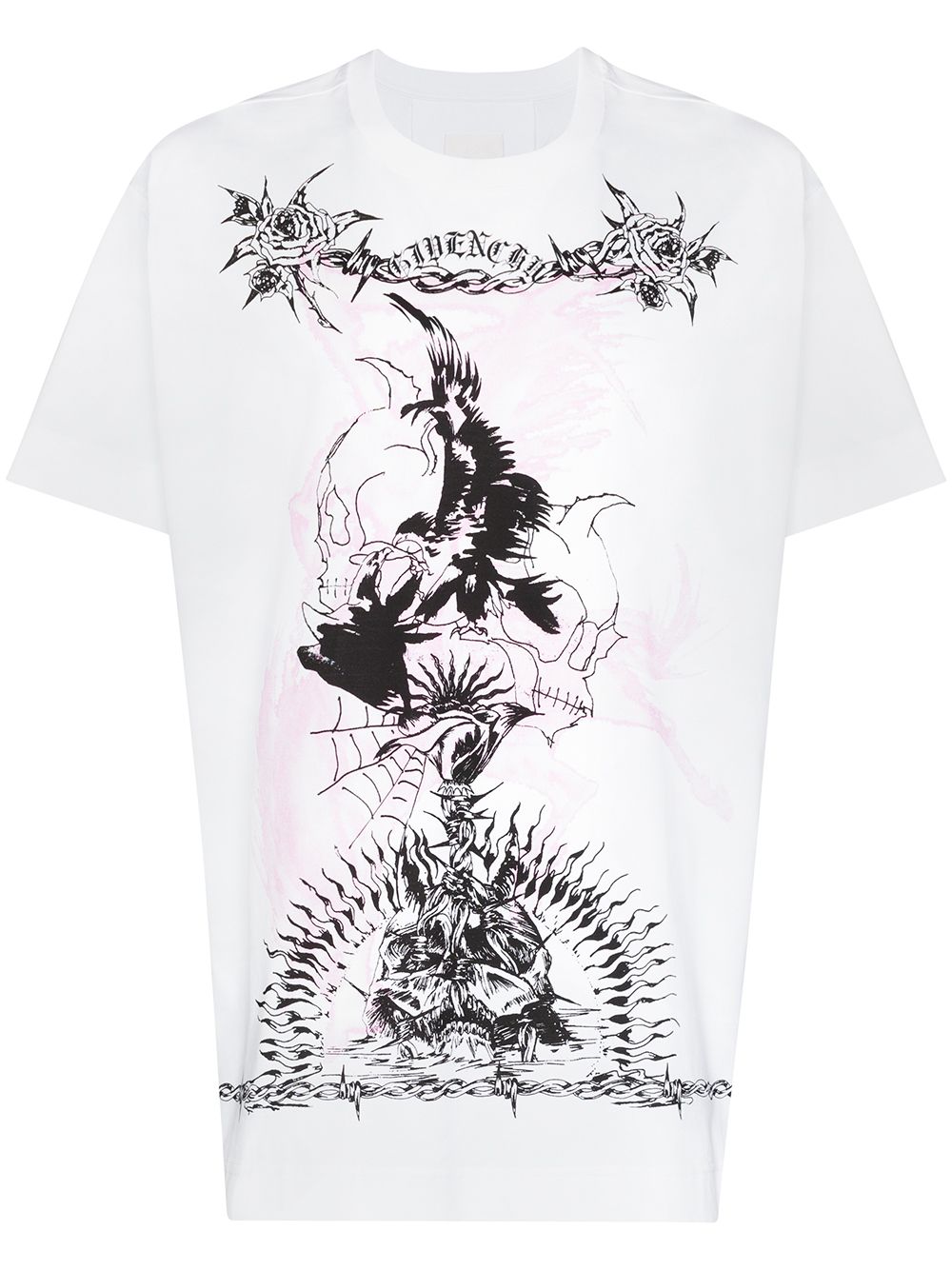 Givenchy T-Shirt mit Gotik-Print - Weiß von Givenchy