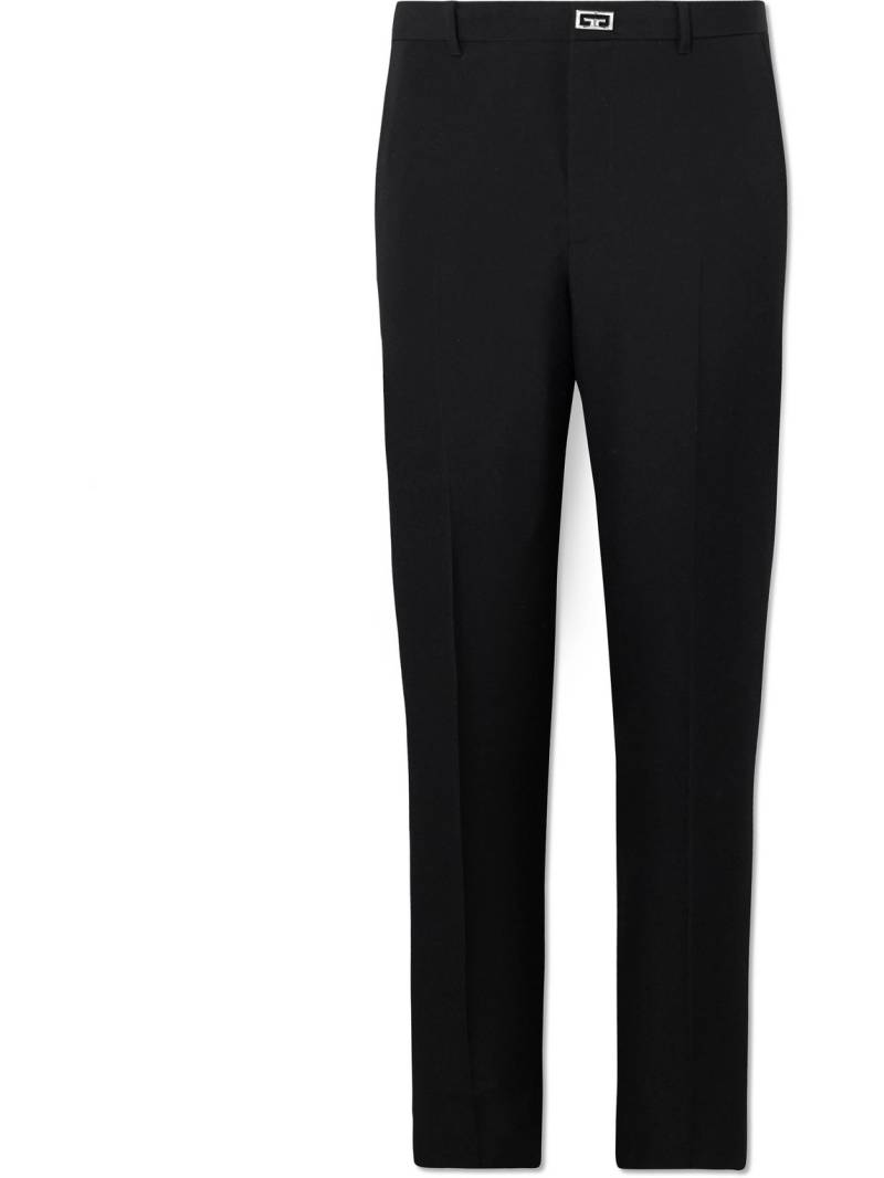 Givenchy - Tapered Logo-Embellished Wool Trousers - Men - Black - IT 48 von Givenchy