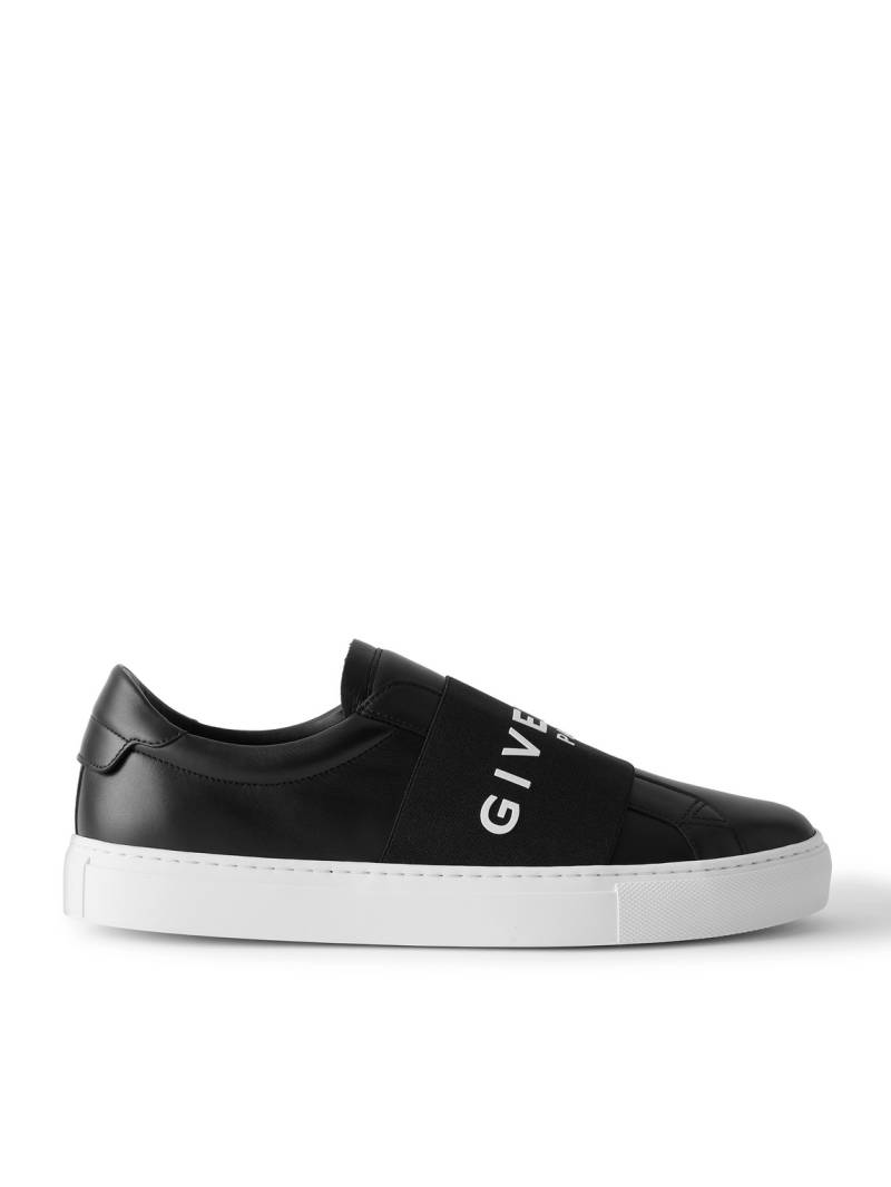 Givenchy - Urban Street Logo-Appliquéd Webbing-Trimmed Leather Slip-On Sneakers - Men - Black - EU 43.5 von Givenchy