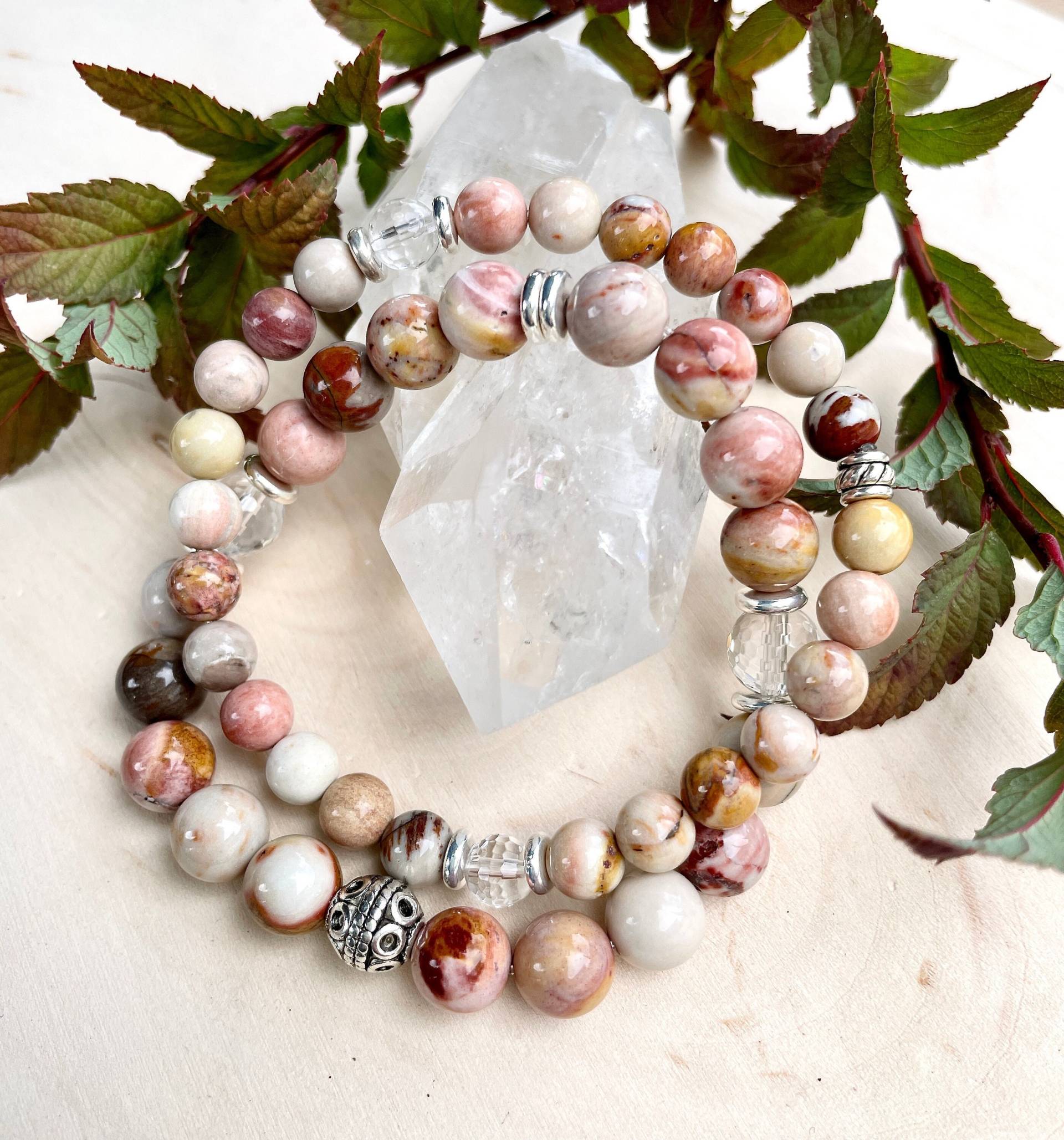 Hidden Valley Jasper Armband Gold Oder Silber Wahl, Perlen Stretch, Naturstein Aus Idaho, Edelstein Kristall von GivingEarthMinerals