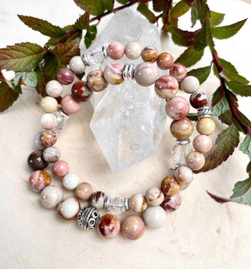 Hidden Valley Jasper Armband Gold Oder Silber Wahl, Perlen Stretch, Naturstein Aus Idaho, Edelstein Kristall von GivingEarthMinerals