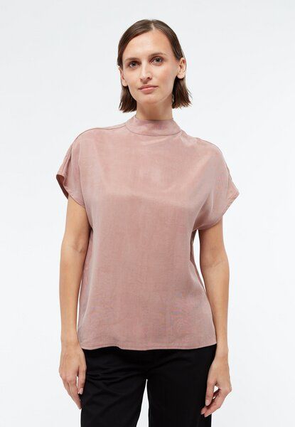 Givn Berlin Kurzarmbluse GBLETIZIA mit Stehkragen aus TENCEL mit Peach-Effekt von Givn Berlin
