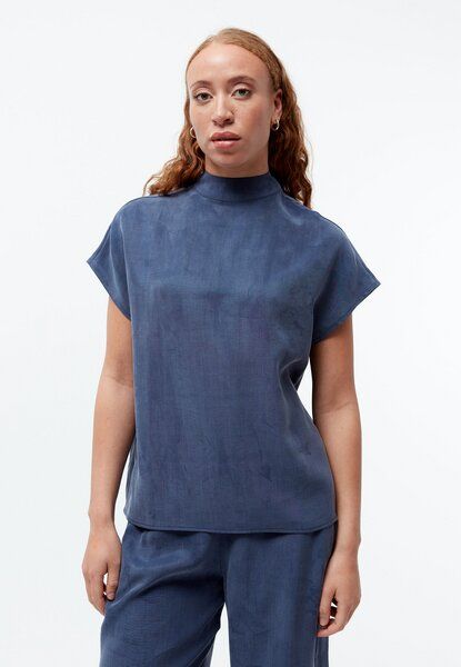 Givn Berlin Kurzarmbluse GBLETIZIA mit Stehkragen aus TENCEL mit Peach-Effekt von Givn Berlin