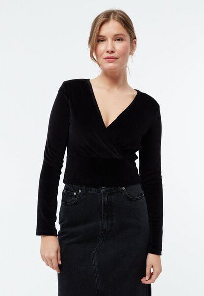 Givn Berlin Samtoberteil GBHAILEY mit Wickeloptik - Black von Givn Berlin