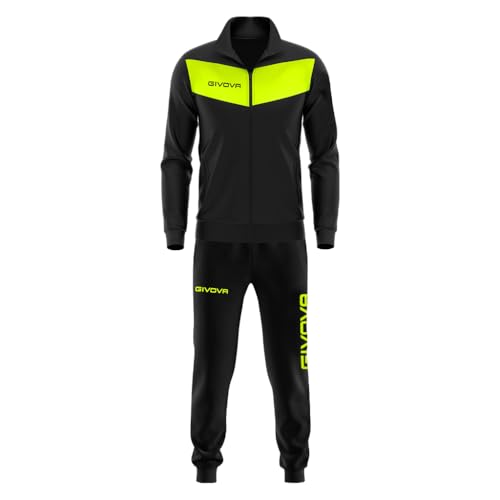 GIVOVA Anzug Visa Fluo Triacetat, Schwarz/Neongelb, M von Givova