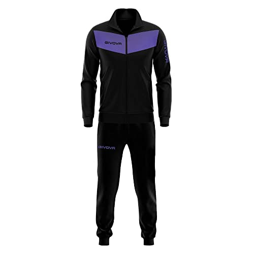 GIVOVA Unisex Survêtement Visa Melange Jogginganzug, NOIR/VIOLET 4S, von Givova