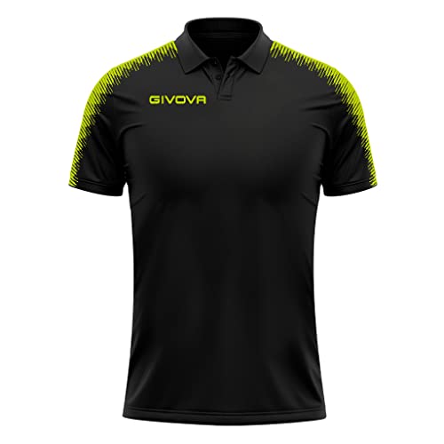Givova Unisex Polo Club Sweatshirt, Noir/Jaune Fluo, von Givova