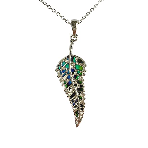 Giwi Paua Silber Fernblatt Paua/Abalone Muschel Kettenanhänger aus Neuseeland von Giwi Style