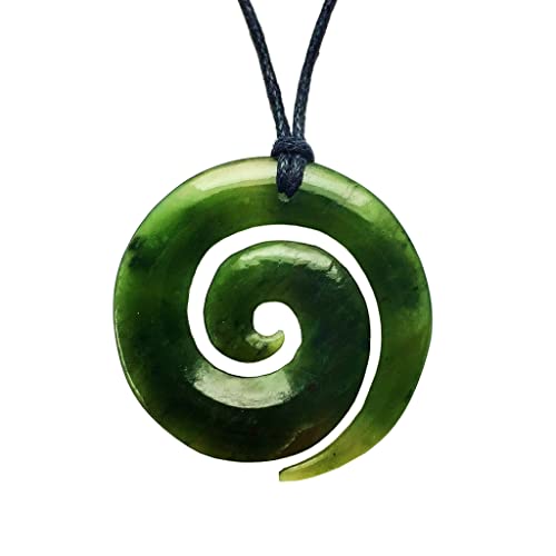 Nephrite Jade/Greenstone Pounamu Koru Kettenanhänger aus Neuseeland von Giwi Style
