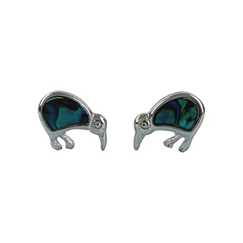 Paua/Abalone Muschel Kiwi Ohrstecker Ohrringe aus Neuseeland - Silber/Blau von Giwi Style