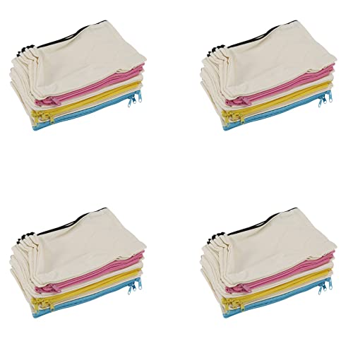 Giwnhvx 72 Stück Make-up-Tasche aus Segeltuch, Mehrzweck-Kosmetiktasche, Reise-Kulturbeutel, Stift, Münztasche, blanko, DIY-Tasche mit Reißverschluss von Giwnhvx