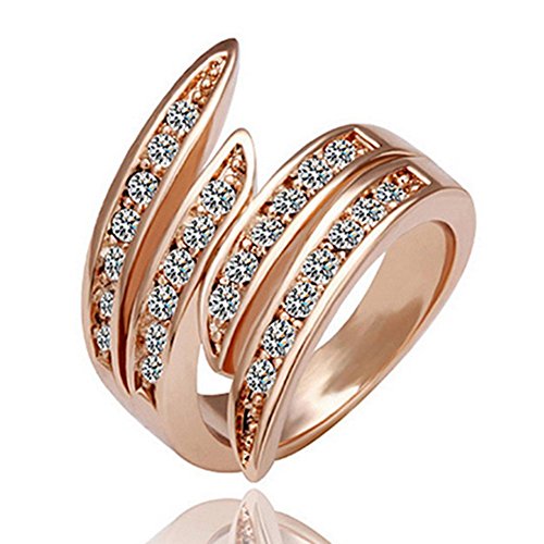 Giwnhvx Beliebte Elegante Schmuck Rose Gold Kristall Hochzeit Engagement Band Ring 16# von Giwnhvx
