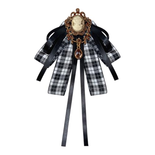 Giwnhvx Britische Retro-Brosche im Preppy-Stil, Schönheits-Schleifen-Brosche, Fliege, Damen-Accessoires A von Giwnhvx