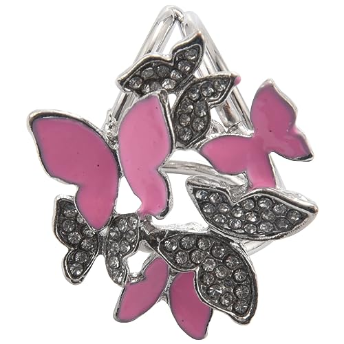 Giwnhvx Elegant 3 Ringen Schmetterling Schal Seide Schal Schnalle Silber von Giwnhvx