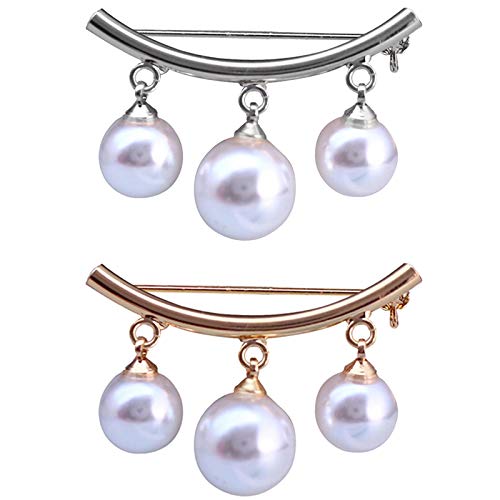 Giwnhvx Feste Gurte Anti-Rutsch Pin Koreanische Einfache Perle Brosche Damen Zubehör Strick Jacke Anti-Trage Pins Emaille Pin von Giwnhvx