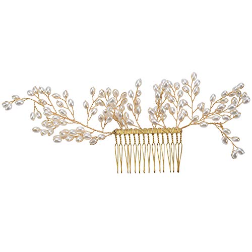 Giwnhvx Imitationsperle Braut Hochzeit Kopf Stueck Braut Headwear Hair Kamme Handgemachte Frauen Schmuck Hochzeit Haarschmuck von Giwnhvx