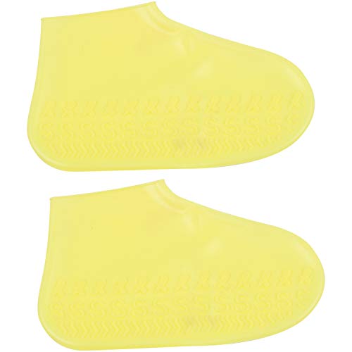 Giwnhvx Silikon Überschuhe Können Wieder Verwendet Werden Wasserdicht Dicker, Rutschfester Gummi Stretch Überschuh Stiefeletten Schutz Für Männer Und Frauen Im Freien Größe S Gelb von Giwnhvx