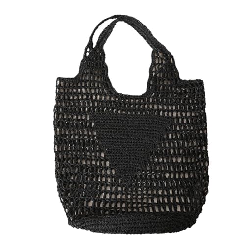 Giwnhvx Sommermode Strandtaschen Damen Umhängetasche Hohl Handgewebte Einfache Weiche Handtasche Große Lässige Tragetasche Aufbewahrungstasche H von Giwnhvx