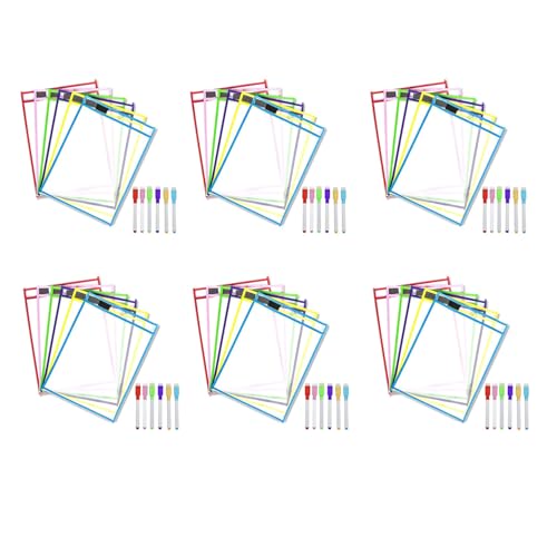 Giwnhvx Wiederverwendbare trocken abwischbare , 36 Stück, wiederverwendbare trocken abwischbare Hüllen, , trocken abwischbare von Giwnhvx