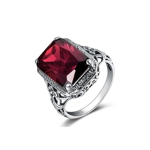 Gixaxak Eleganter riesiger Tansanit 925 Silber Rubin Ring Smaragdschliff AAA CZ Verlobungsring rot übergroßer rechteckiger 3A Zirkon Verlobungsring für Frauen, US 8, Silber Gixaxak Eleganter riesiger Tansanit 925 Silber Rubin Ring Smaragdschliff AAA CZ Verlobungsring rot übergroßer rechteckiger 3A Zirkon Verlobungsring für Frauen, US 8, Silber von Gixaxak