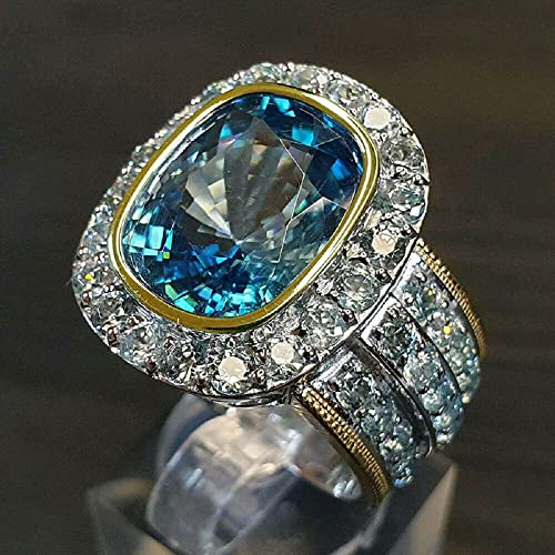 Gixaxak Modischer Zirkonia-Kristallring, künstlich geschliffene Diamanten, charmanter Aristokraten-Schmuck, Farbverlauf, luxuriös, edler weiblicher Edelsteinring, Geschenk, Hochzeit, Abschlussball von Gixaxak