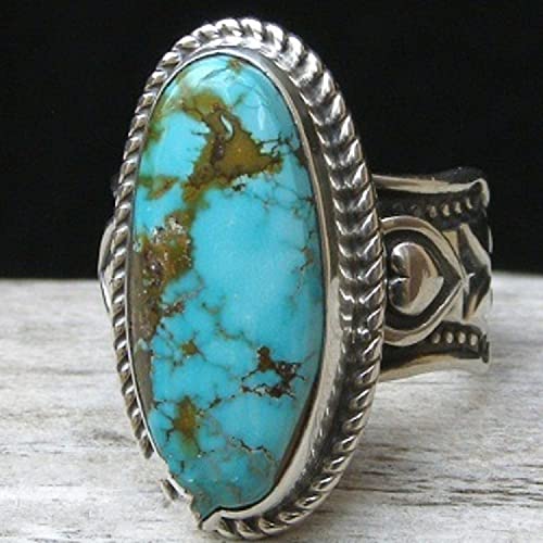 Gixaxak Retro-Ring aus Legierung, Silber, Türkis, weiblich, zarter Schnitzring, Boho-Ring, künstlicher Ring, zierlicher ewiger Edelsteinring, natürlicher Türkis, Zubehör, exotischer charakteristischer Gixaxak Retro-Ring aus Legierung, Silber, Türkis, weiblich, zarter Schnitzring, Boho-Ring, künstlicher Ring, zierlicher ewiger Edelsteinring, natürlicher Türkis, Zubehör, exotischer charakteristischer von Gixaxak