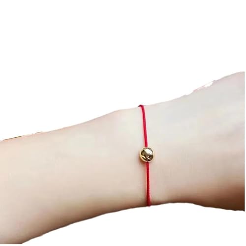 Gixaxak Rotes Schnurarmband mit goldfarbenen Perlenschutzarmbändern, handgefertigter geflochtener Schmuck, verstellbares Amulett, Glücksgeschenk für Frauen Gixaxak Rotes Schnurarmband mit goldfarbenen Perlenschutzarmbändern, handgefertigter geflochtener Schmuck, verstellbares Amulett, Glücksgeschenk für Frauen von Gixaxak