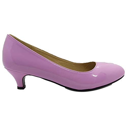 Damenschuhe mit niedrigem Kätzchen-Absatz, Abendkleid, Mädchen-Schuhe, Pumps, Größe 36, 37, 38, 42, 42, 42, 44, 46, 46, 46, 46, 46, 46, 46, 42, rose, 44 EU von Gizelle