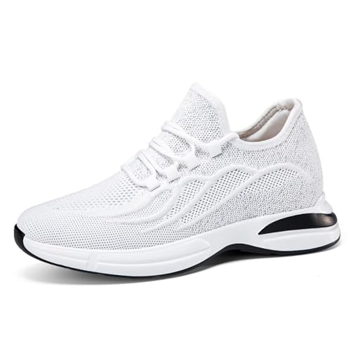 GjQibFL Schuhe mit Erhöhung für Herren, unsichtbare Erhöhung, 6 cm größer, modische Schnür-Sneaker, atmungsaktives Mesh, sportliche Freizeit-Sneaker, Wanderschuhe GjQibFL Schuhe mit Erhöhung für Herren, unsichtbare Erhöhung, 6 cm größer, modische Schnür-Sneaker, atmungsaktives Mesh, sportliche Freizeit-Sneaker, Wanderschuhe von GjQibFL
