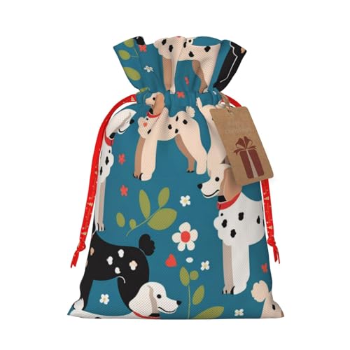 Gjgdbxdw Weihnachts-Geschenktüten mit Pudel-Motiv, Kordelzug-Geschenktasche zur Aufbewahrung von Süßigkeiten und Snacks für Festivals, klein, Schwarz , 1 Count (Pack of 1) von Gjgdbxdw