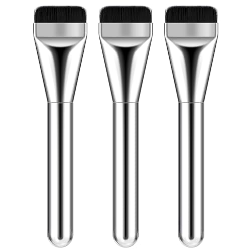 Flacher Konturenpinsel Gjinxi Gesichtskontur-Make-up-Pinsel Foundation-Pinsel Foundation Pinsel Flach Puderpinsel Concealer Brush Ultra Thin Pinsel Makeup Geschenke für Mädchen Lidschatten(3 Stück) von Gjinxi
