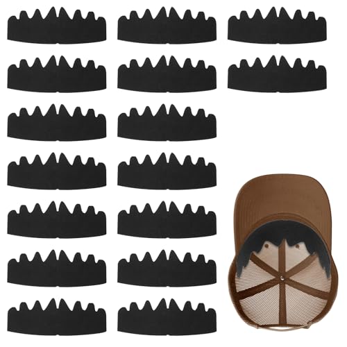 Gjinxi 16 Stück Hutformer-Einsätze, schwarz, Baseballkappen, Einsätze, Shaper, flexibel, waschbar, wiederverwendbar, Schweißfutter, Filzmütze, Stützkrempe, Shaper für Snapback-Kappen, angepasste von Gjinxi
