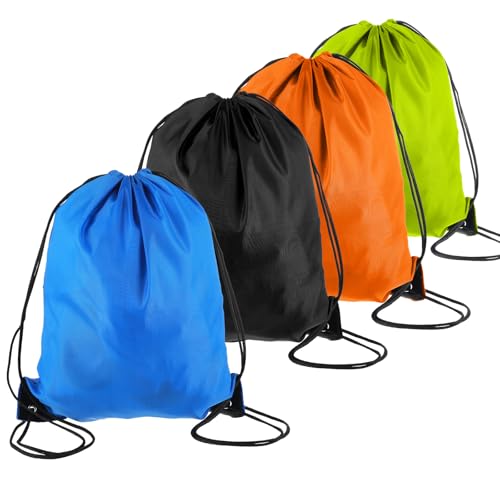 Gjinxi 4 Stück Kordelzugbeutel Rucksack mit Kordelzug Sporttasche Turnbeutel Gym String Bag für Damen Herren Jungen Gymsack Schwimmbeutel Turnsackerl Sportbeutel für Fitnessstudio Reisen Urlaub Strand von Gjinxi