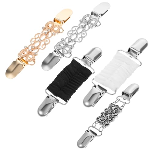 Gjinxi 5 Stück Korsett Clips Vintage Pullover Clips Modischer Pullover Schal Clip Vintage Pullovers Clip Kleid Rücken Korrekturhalter Schal Cardigan Kragen Broschen Passender Hosen Taillenspanner von Gjinxi