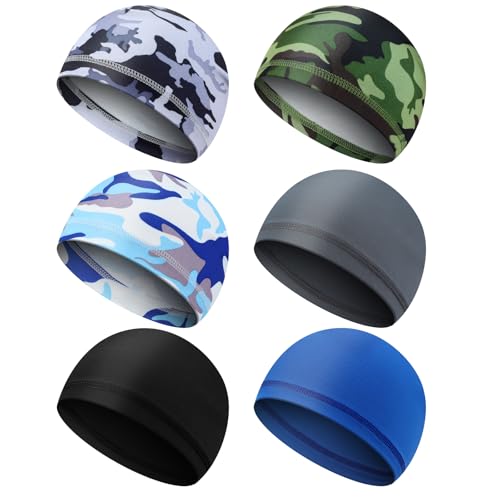Gjinxi 6 Stück Seidige Wellenkappen für Herren, Elastische Band-Wellenkappen Strumpfmützen Duschhaube Elastic Band Wellen Weich Atmungsaktiv Satin Skullies Beanies Badzubehör Unisex von Gjinxi