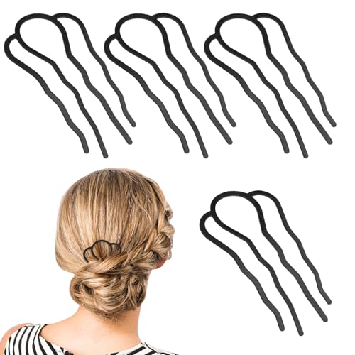 Gjinxi 4 Stück Haar Gabel Clip U-Form Haar-Seitenkämme Einsteckkamm Haar Steckkamm Groß 4 Zähne Haarschmuck Vintage Haarseitenkämme Metall Haarnadeln Hair Styling Tool Zubehör für Frauen Mädchen von Gjinxi