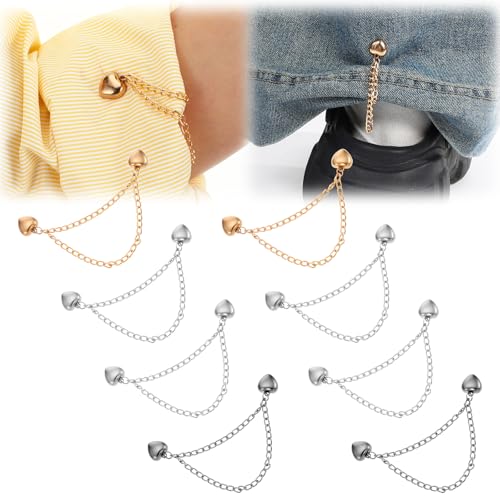 Gjinxi Magnetische Kleiderklammern, Magnet-Kleidernadeln mit Kette, multifunktional, Magnetknopf-Clips, Metall, starker Magnet, nadellos, Brosche, Zubehör für Schals, Stoff, Hijab, Hosen, Ärmel, Hemd von Gjinxi