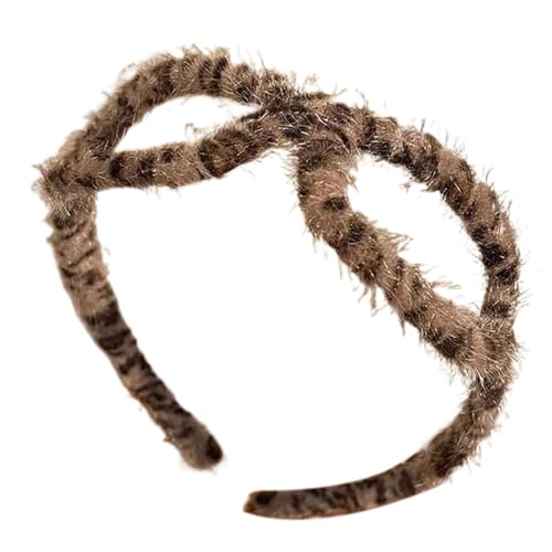 GjnjfdF Leopardendruckstirnbänder für Frauen, Plüschhaarband | Mit einer Brille geformte Make -up -Stirnband - Mode Leopard Print Hair Hoop für Frauen und Mädchen, Haarzubehör von GjnjfdF