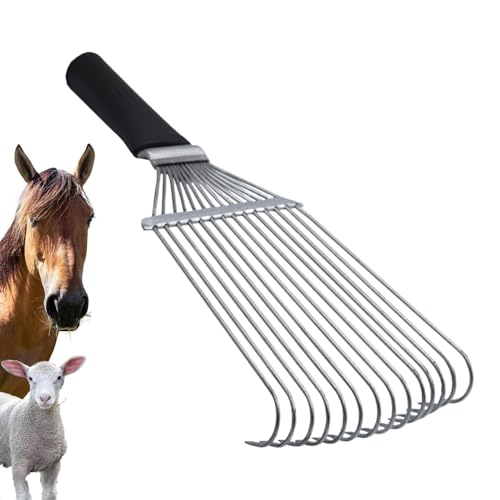 GjnjfdF Tierhaar Ausfall Rake | Ausfallbürste Unterwoll Rake | Stahl Ergonomische Kaschmir Und Wolle Bürste Für Haustiere | Für Schafe Kühe Ziegen Tiere Haustiere von GjnjfdF