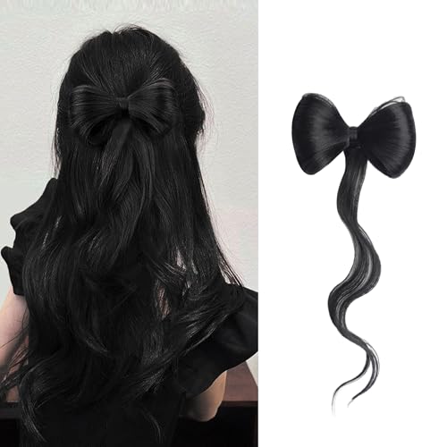 Clip in Haar Bun Schmetterlings Haarteil Hochsteckfrisuren Mini Bun Haarteile mit Klammer Ponytail Haarverlängerungen Synthetisches Zopf Haarteil für Damen (#1B) von Gkaopi
