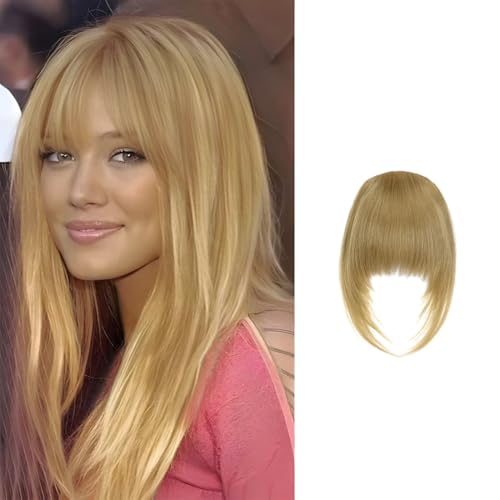 Clip in Pony Haarteil One Piece Haarteile Haarverlängerung Clip in Bangs mit Schläfen Dick Fake Fringe Bangs für Frauen Pony Extension für Damen von Gkaopi