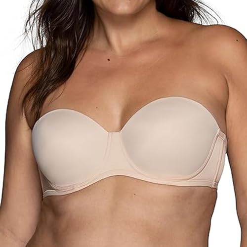 Damen Trägerloser BH Push Up Vollschalen Bügel Abnehmbare Träger Rutschfestes Nahtlose Bandeau Top Komfort Seamless Bralette Strapless Bra Große Größen Multiway Minimizer BH für Abendkleider von Gkaopi