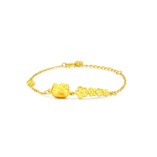 Gkaopi Armband Damen Gold 14k Vergoldet Katzen Anhänger Halskette Verstellbare Cartoon Katzen Edelstahl Ketten Armbänder Goldene Charm Armband Schmuck für Mädchen und Kinder von Gkaopi