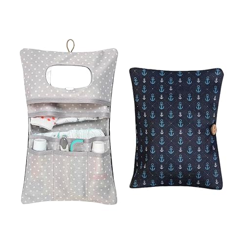 Gkaopi Wickeltasche Organizer Faltbare Wickeltasche Tragbare Windel Organizer Baby Wickel 2-in-1-Organizers und Kosmetiktasche Kleine Windeltasche für Windeln Creme Tücher (ANK) von Gkaopi