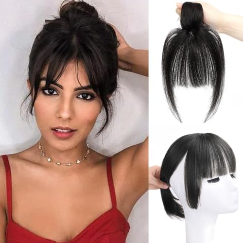 Haar Toppers für Frauen, Clip in Synthetische Haarteile Hair Toupet mit Pony, Haar Topper Spitze Basis, Haar Oberkopf Flauschiger Hair Topper für Schütteres Haar von Gkaopi