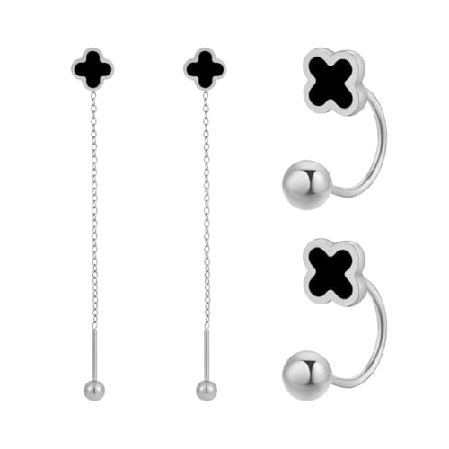 Ohrringe Set für Damen Vierblättrige Kleeblatt Ohrringe Piercing Edelstahl Ohrstecker Knorpel Hypoallergene Helix Tragus Piercing Vierblättrige Kleeblatt Ohrlöcher Ohr Schmuck von Gkaopi