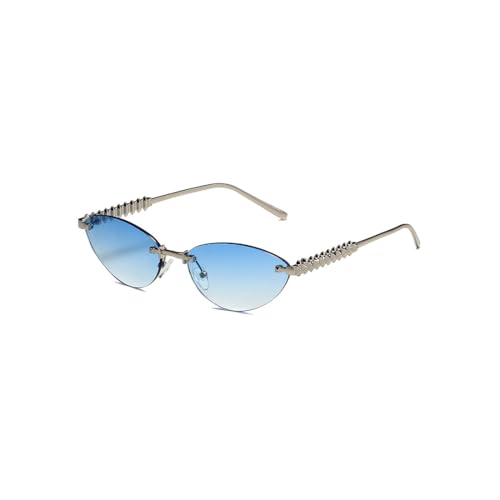 Sonnenbrille Damen Herren Retro Oval Sonnenbrille Rahmenlose Gafas de sol mit Getönten UV400 Schutz Katzenauge Sonnenbrille Classic Brillen für Outdoor Camping Fotografie Sonnenbrille Damen Herren Retro Oval Sonnenbrille Rahmenlose Gafas de sol mit Getönten UV400 Schutz Katzenauge Sonnenbrille Classic Brillen für Outdoor Camping Fotografie von Gkaopi