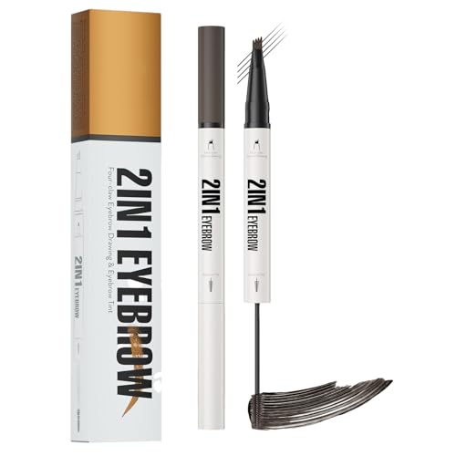 GkgWuxf Augenbrauen Stift mit 4 Spitzen,Wasserdichter Augenbrauenstift für natürliche Brauen | Langanhaltend Verwischfest Für Damen Mädchen Mutter von GkgWuxf